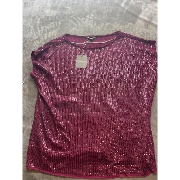 Tommy Bahama‎ Women’s Large Red Beaded Sequins Short Sleeve Blouse NWT - Picture 1 of 5
